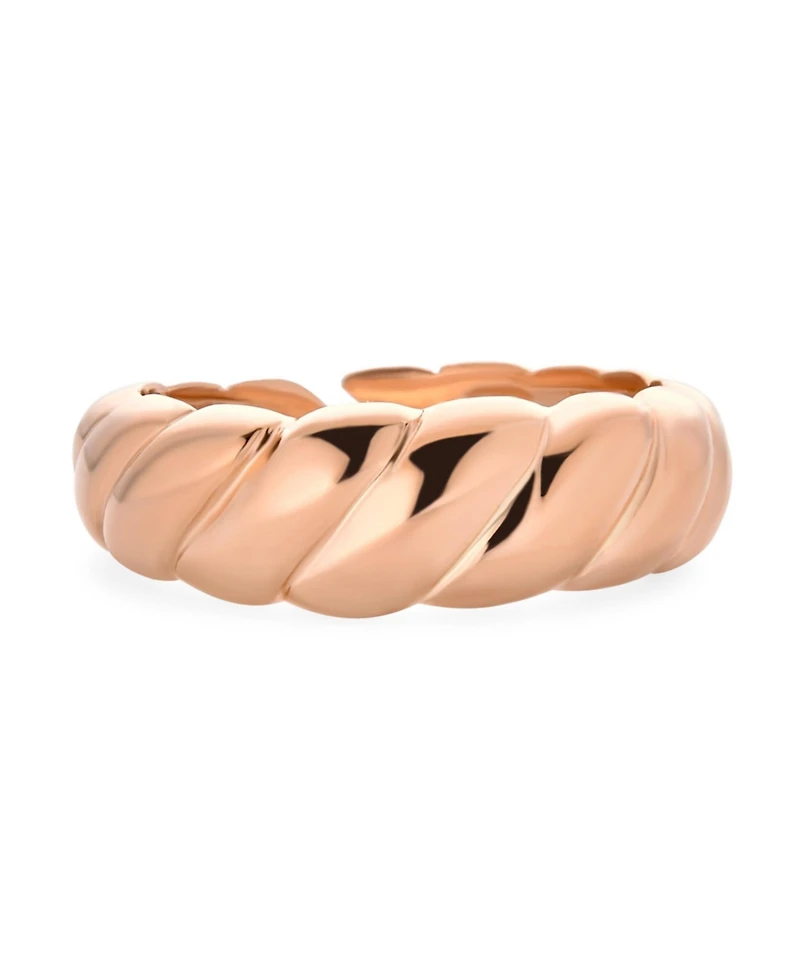 Bling Jewelry Twisted Rope Silver Ring: Braided Shrimp Dome Band Rose Gold Plated Sterling Silver