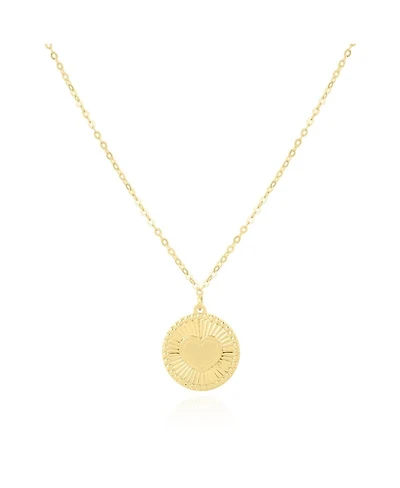 The Lovery Gold Heart Medallion Necklace 14K Gold
