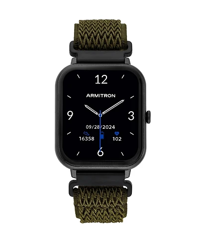 Armitron Connect Eclipse Dark Green Woven Elastic Smartwatch, 45mm