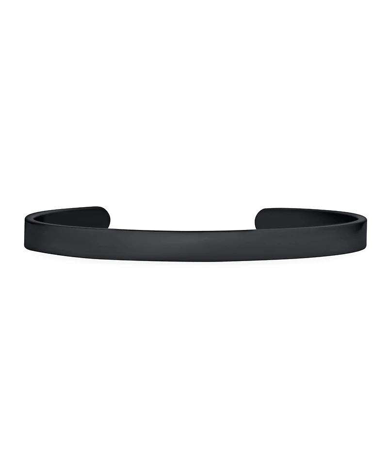 Bling Jewelry Black Plated Stainless Steel Cuff Bracelet Slender Stackable Bangle