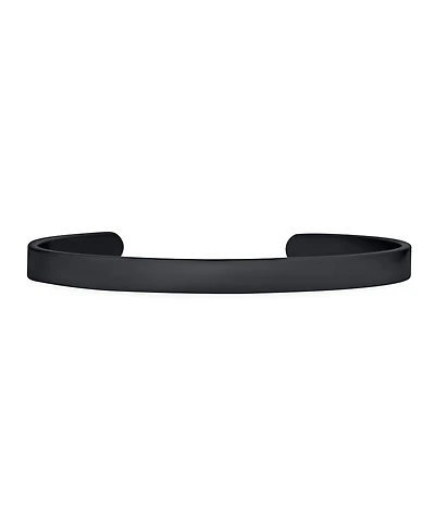 Bling Jewelry Black Plated Stainless Steel Cuff Bracelet Slender Stackable Bangle