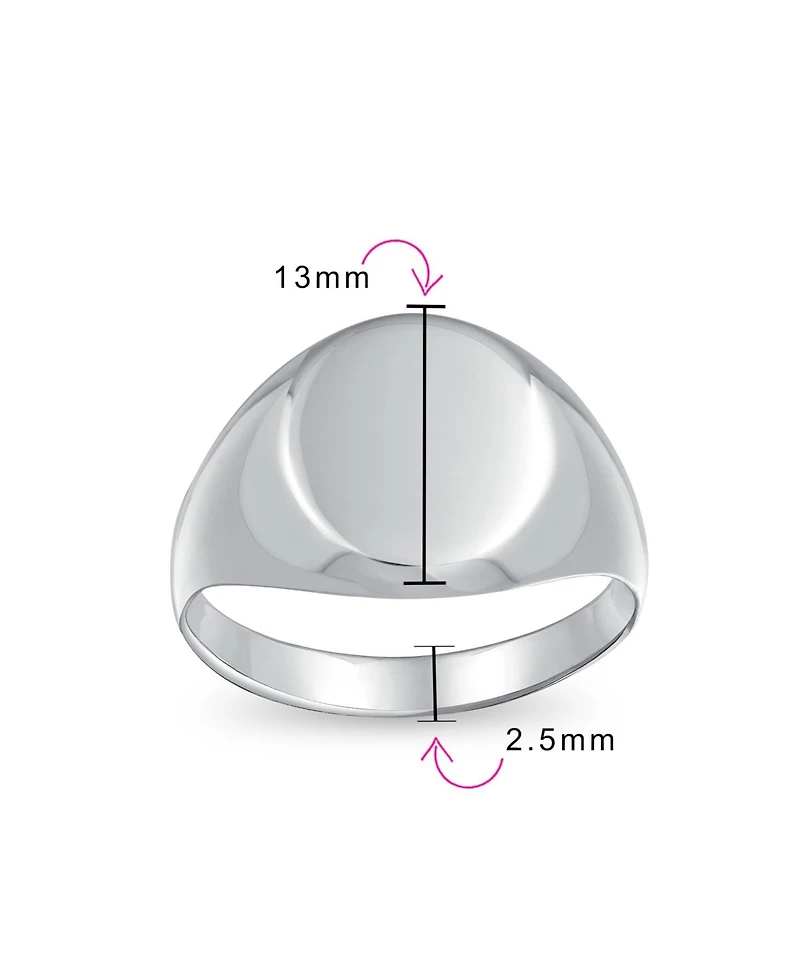 Bling Jewelry Basic Simple Initial Monogram Sterling Silver Ring Oval Signet Design