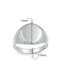 Bling Jewelry Basic Simple Initial Monogram Sterling Silver Ring Oval Signet Design