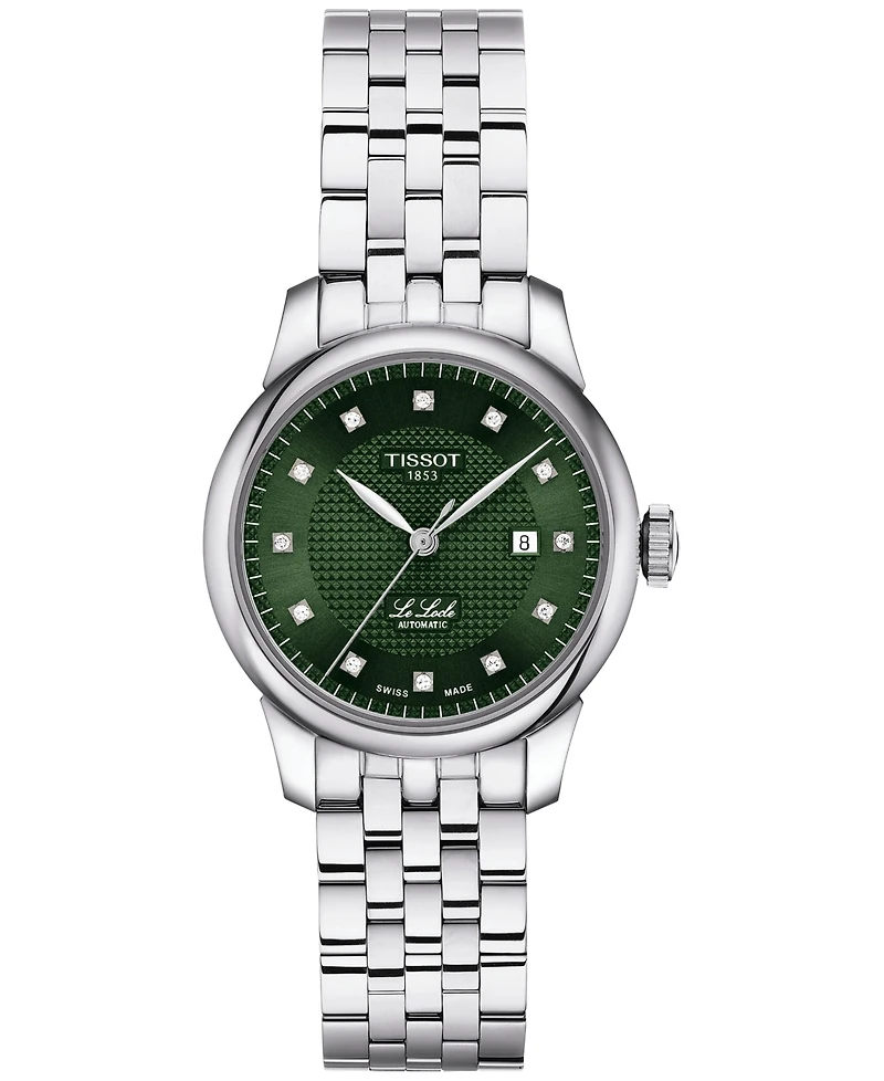 Tissot Women's Swiss Automatic Le Locle Lady Diamond (1/20 ct. t.w.) Stainless Steel Bracelet Watch 29mm