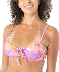 Roxy Women's Bell Bottom Blooms Ruched Underwire Bikini Top