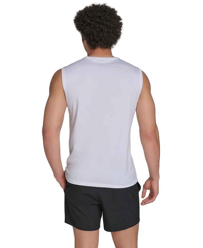 Calvin Klein Men's Logo Sleeveless Swim Rash Guard