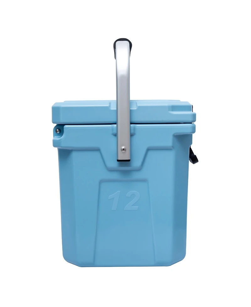 Camp-zero 12 | 12.6 Qt. Premium Cooler with Molded-in Cup Holders and Folding Aluminum Handle Clay