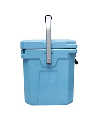 Camp-zero 12 | 12.6 Qt. Premium Cooler with Molded-in Cup Holders and Folding Aluminum Handle Clay