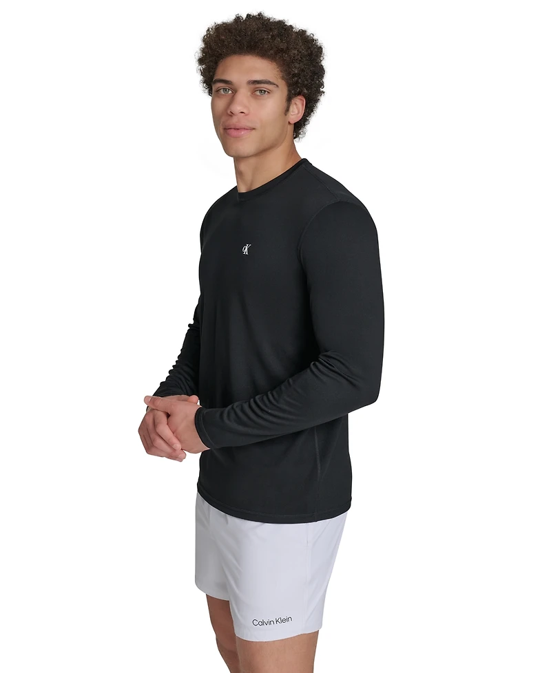 Calvin Klein Men's Monogram Long-Sleeve Swim Rash Guard