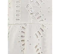 Seni & Cade Juniors' Cotton Eyelet Fit & Flare Mini Dress
