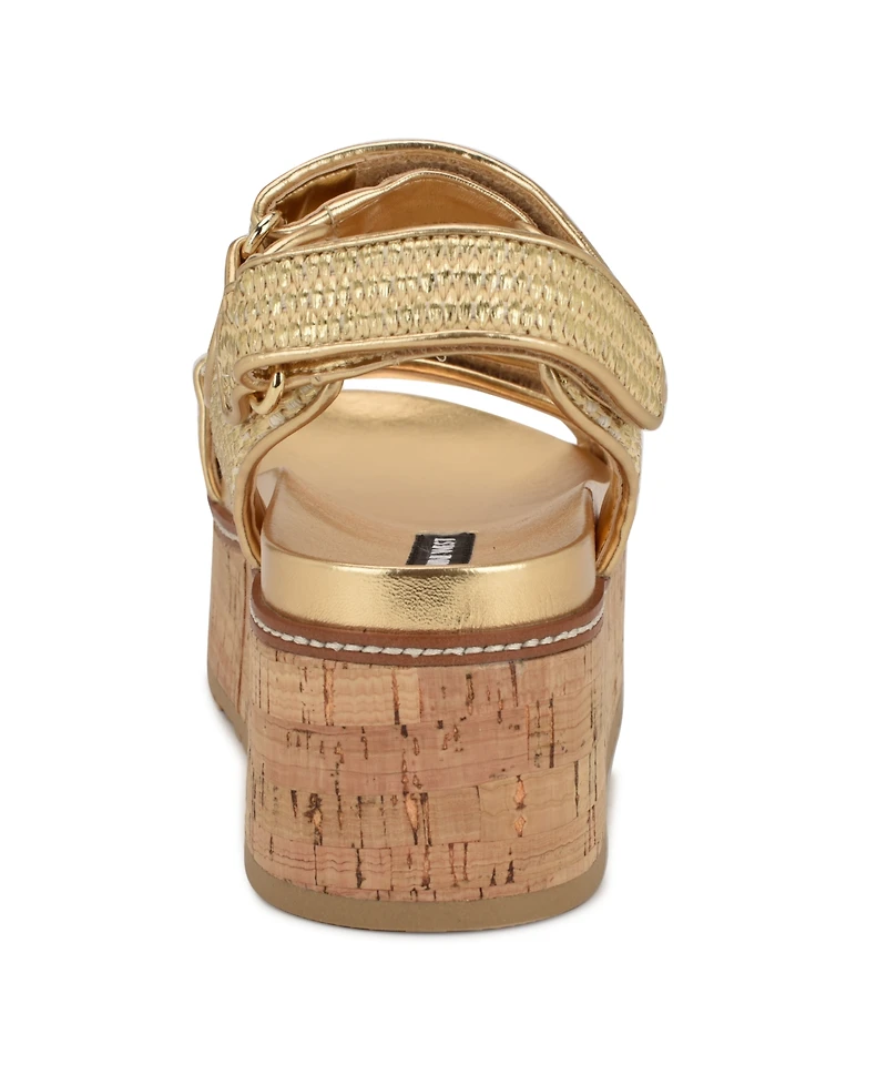 Nine West Women's Heavin Woven Platform Wedge Sandals