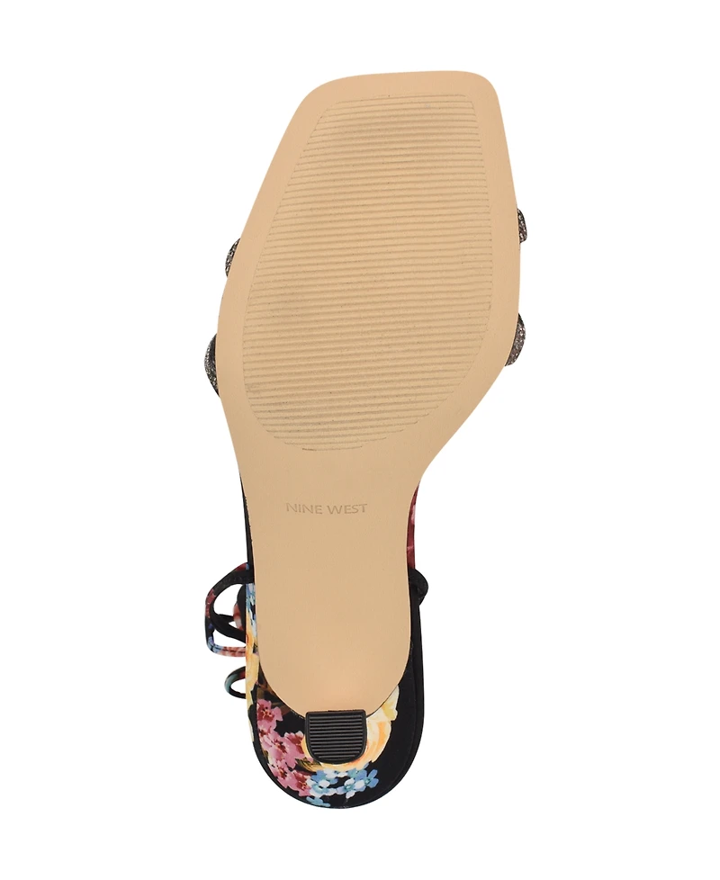 Nine West Women's Raqchel Embellished Lace Up Dress Sandals
