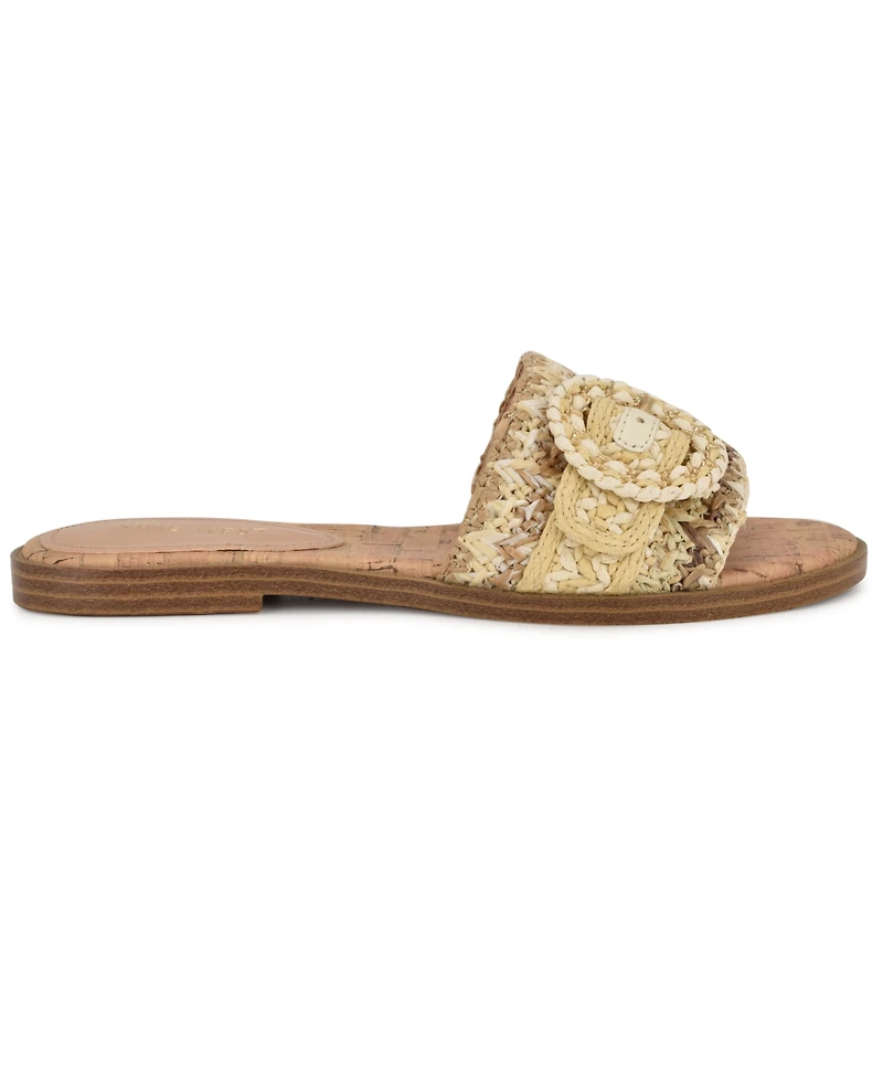 Nine West Women's Poland Woven Slip-On Flat Sandals
