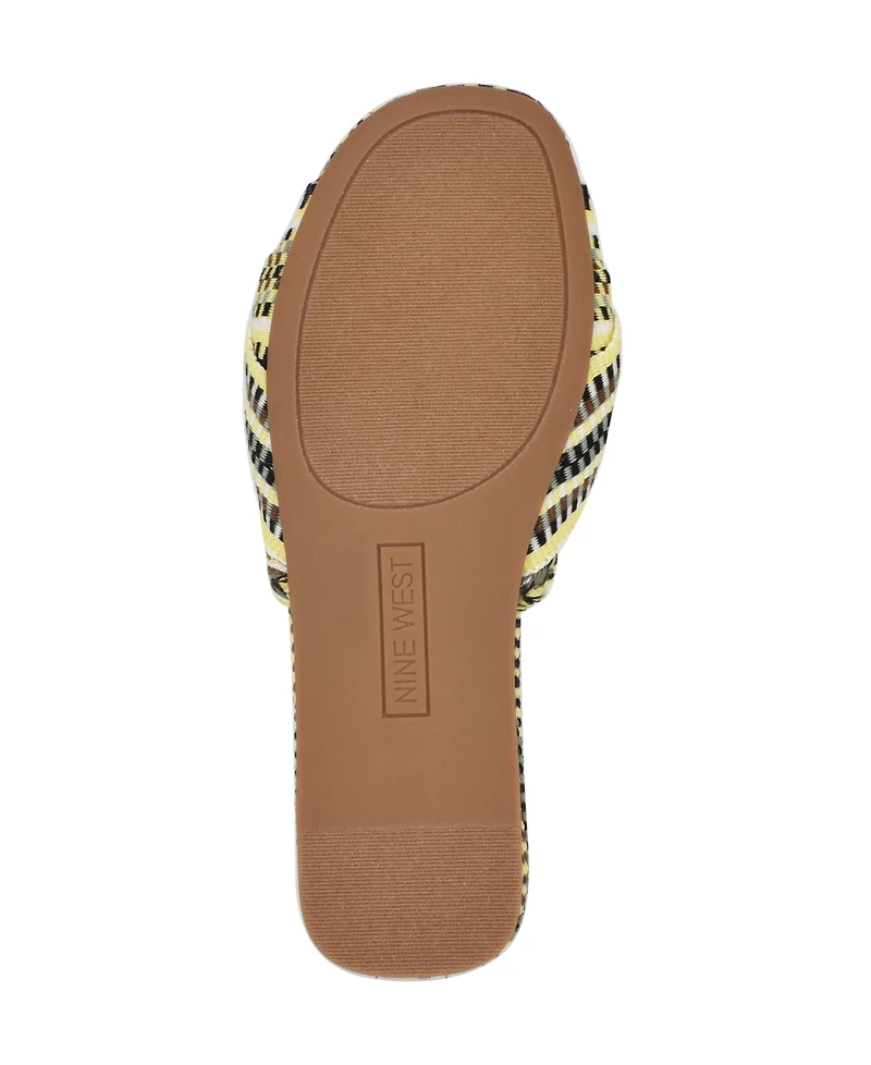 Nine West Women's Lalta Knotted Flat Slide Sandals