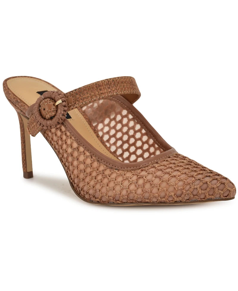 Nine West Women's Rondel Buckle Strap Slip-On Pumps
