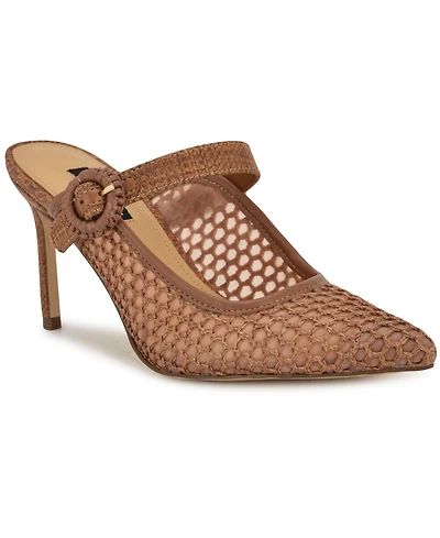 Nine West Women's Rondel Buckle Strap Slip-On Pumps