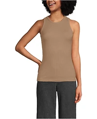 Lands' End Women's Drapey Rib Fitted Tank Top