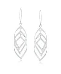 Bling Jewelry Trendy Swirl Wire Dangle Earrings Multi Teardrop Layer Sterling Silver