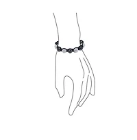 Bling Jewelry Black Blue White Gold Tone Strand Bracelet with Pave Crystal Disco Ball