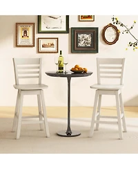 4 Pcs 24.5" Counter Height Bar Chairs Swivel Bar Stools with Hollow Backrest