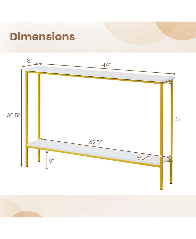 Console Table with Shelf with Dual Anti-Tipping Kits