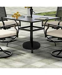 5 lbs. Heavy-Duty Round Outdoor Patio Umbrella Base in Black Can Be Filled with Water and Sand