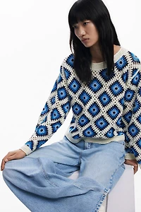 Desigual Women's Multicolor crochet sweater
