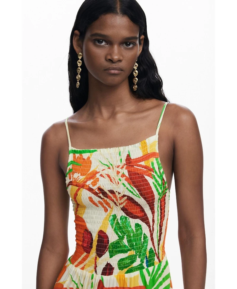 Desigual Women's Tropical ruffle dress