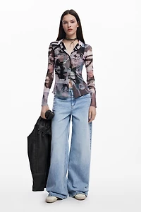 Desigual Women's Buttoned tulle T-shirt