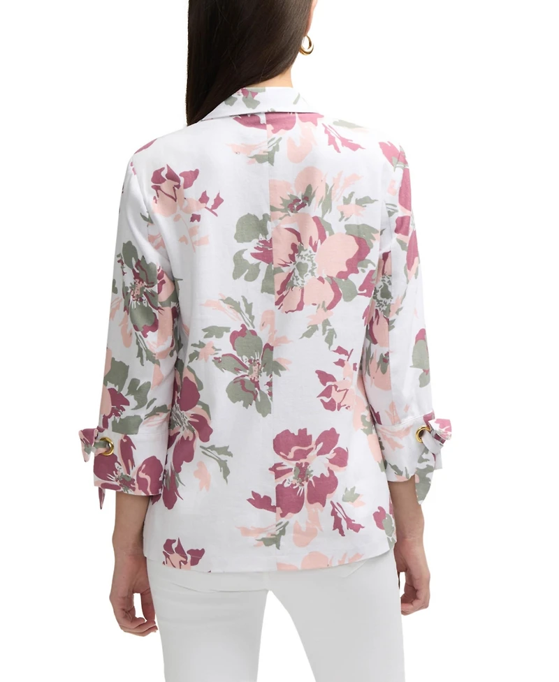 Ellen Tracy Women's Shawl Collar Blazer with Sleeve Grommet