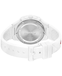 Hugo Boss Men's Lit Multi Quartz Multifunction White Silicone Watch, 44mm