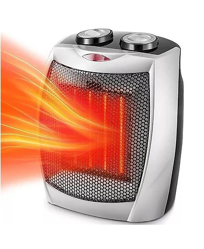 Kismile Small Space Heater Electric Portable Heater Fan for Home and Office Ceramic Fan Heaters with Adjustable Thermostat, 750W/1500W (8.1 Inch