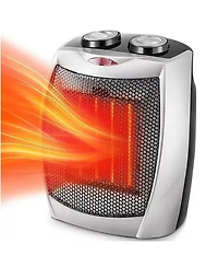 Kismile Small Space Heater Electric Portable Heater Fan for Home and Office Ceramic Fan Heaters with Adjustable Thermostat, 750W/1500W (8.1 Inch