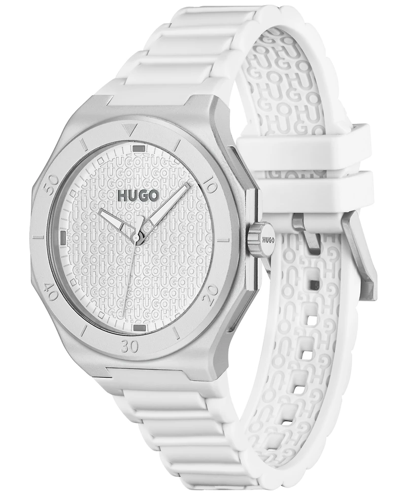 Hugo Boss Men's Grail Light Quartz White Silicone Watch, 42mm