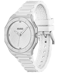 Hugo Boss Men's Grail Light Quartz White Silicone Watch, 42mm