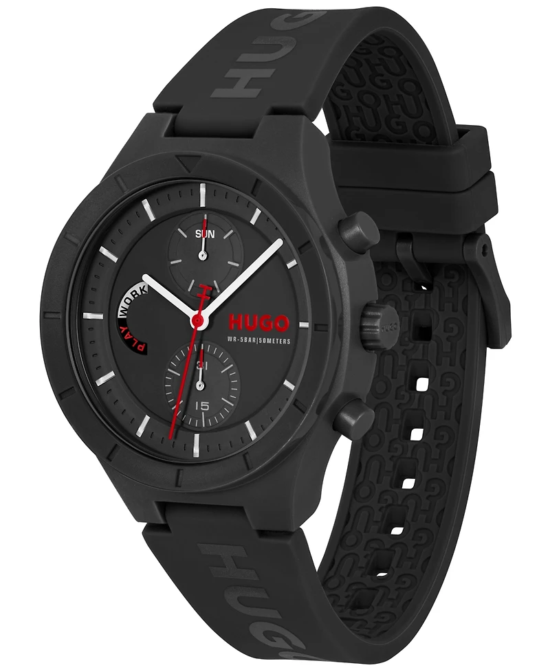 Hugo Boss Men's Lit Multi Quartz Multifunction Silicone Watch