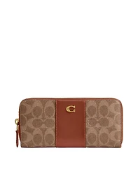Coach Essential Signature Canvas Slim Accordion Zip Wallet