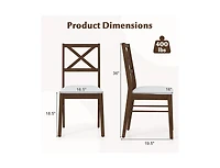 Upholstered Side Dining Chairs Set of 2 with Rubber Wood Frame