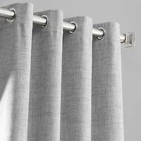 Half Price Drapes Millennial Grey Grommet Thermal Cross Linen Weave Blackout Curtain