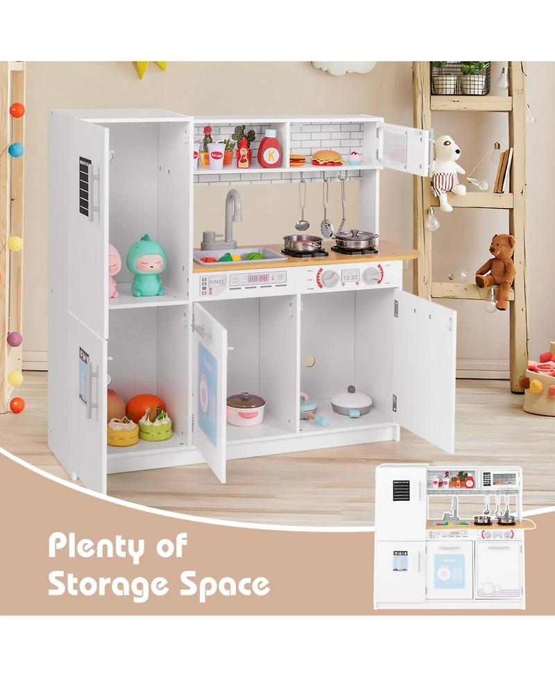 Toddler Pretend Play Kitchen Toy with Stove for Boys and Girls Aged 3+ Fun Cooking Toy