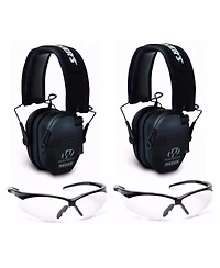 Walker's Razor Slim Electronic Shooting Range Earmuffs and Glasses (2-Pack)