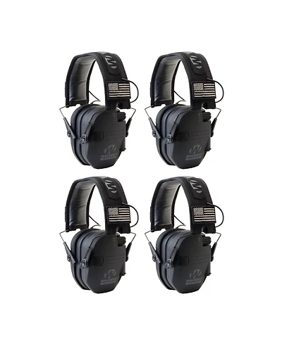 Walker's Razor Slim Electronic Shooting Muffs 4-Pack, Black America Patch