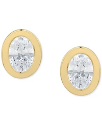 Diamond Bezel Oval Stud Earrings (3/8 ct. t.w.) in 14k Gold