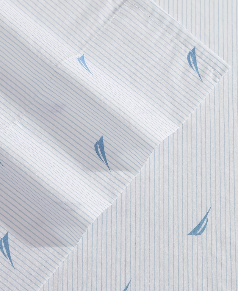 Nautica Printed 200-Thread Count Cotton Percale -Pc. Sheet Set