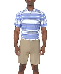 Pga Tour Men's Short Sleeve Striped Polo Shirt