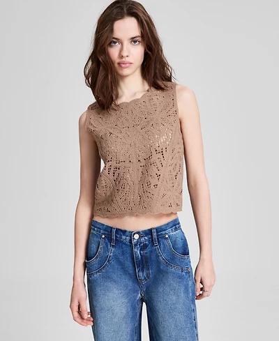 And Now This Women's Crewneck Crochet Tank Top, Exclusively at Macy's