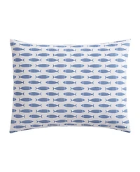 Nautica Woodblock Fish Percale 3-Pc. Duvet Cover Set, King