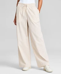 And Now This Women's Cotton Tie-Waist Wide-Leg Pants, Exclusively at Macy's