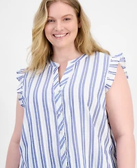 Tommy Hilfiger Plus Striped Cotton Top