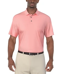 Pga Tour Men's Short Sleeve Micro Geo Print Polo Shirt
